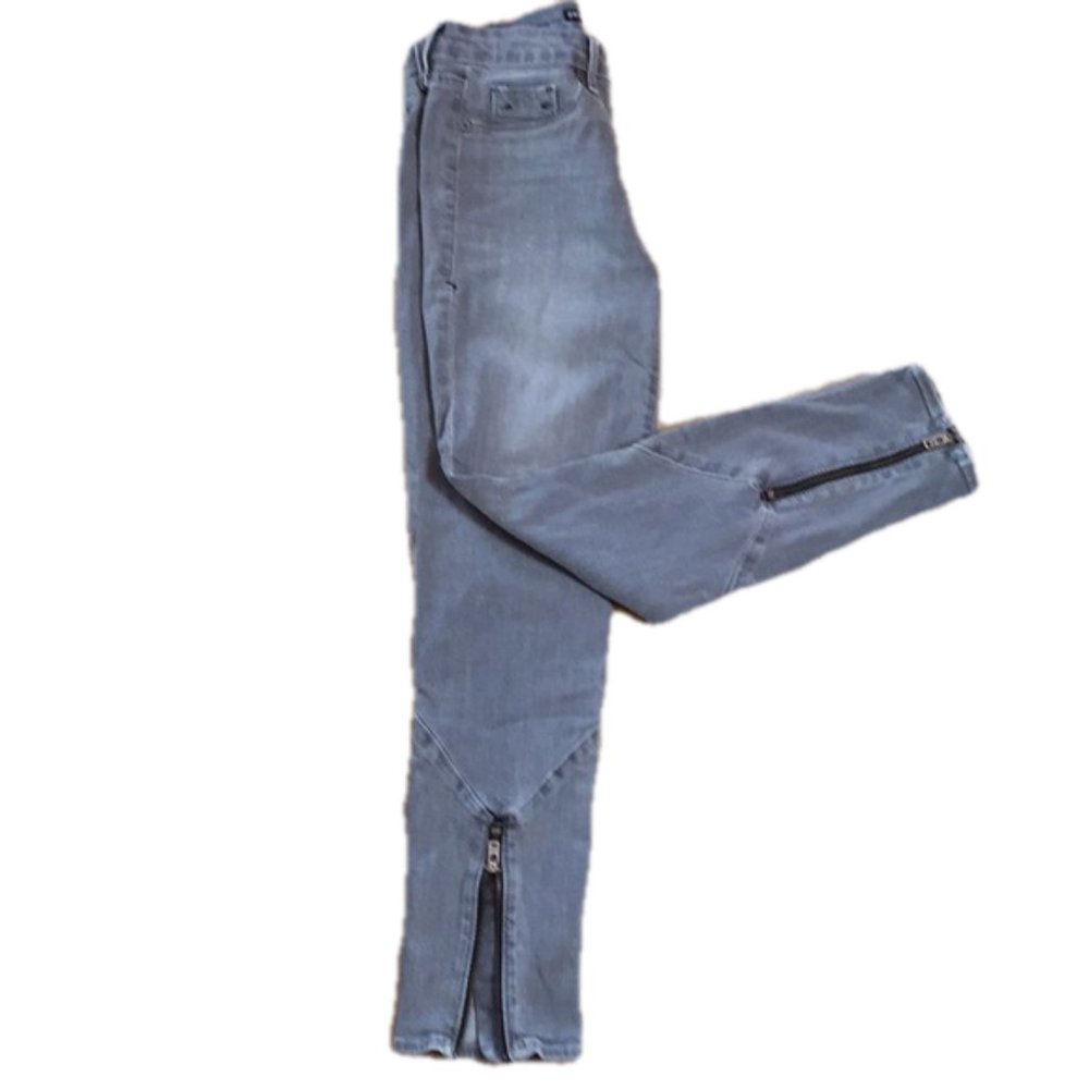 Denimocracy Gray Skinny Jeans Zipper Ankles